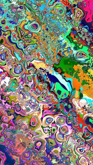 Hippie Swirling Colour Pattern Wallpaper