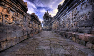 Historical Ruins Of A Walkway In Angkor Wat Wallpaper