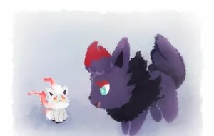 Hisuian Zorua And Unevolved Zorua Wallpaper