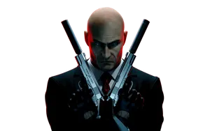 Hitman 2018 Agent 47 Pistols Crossed Wallpaper