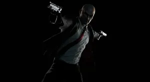Hitman 2018 Agent Pointing Gun Both Sides Wallpaper