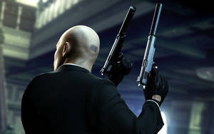 Hitman Hd Barcode Behind His Head Wallpaper