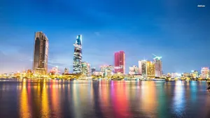 Ho Chi Minh City Lined Buildings Wallpaper