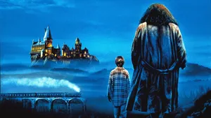 Hogwarts Castle Harry And Hagrid Wallpaper