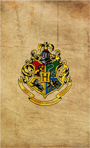 Hogwarts Crest Parchment Paper Wallpaper