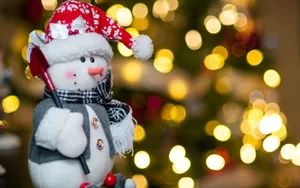Holiday Christmas Toy Snowman Wallpaper