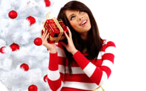 Holiday Joywith Christmas Gift Wallpaper