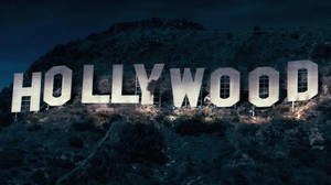 Hollywood Sign At Night Close-up Wallpaper