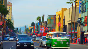 Hollywood Street Digital Art Wallpaper