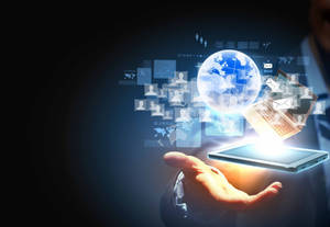 Holographic Mobile Device Technology Wallpaper