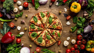 Homemade Vegetable Pizza Wallpaper