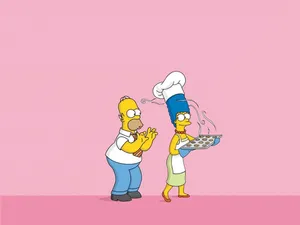 Homer And Marge Simpson Cartoon Wallpaper