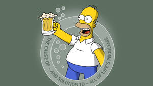 Homer Simpson Drinking Alcohol Wallpaper