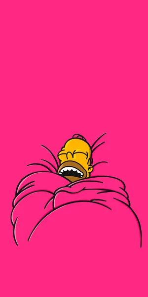Homer Simpson Pink Aesthetic Wallpaper