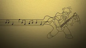Homer Simpson Playing Guitar Wallpaper