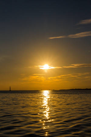 Honduras Sunset In Ocean Wallpaper