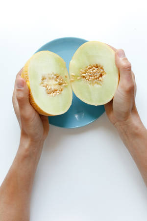 Honeydew Melon Cut In Half Wallpaper