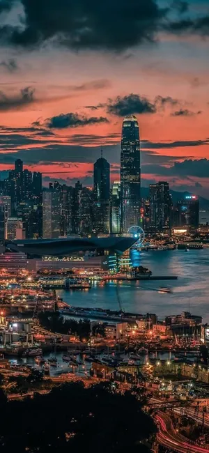 Hong Kong City Iphone Display Wallpaper