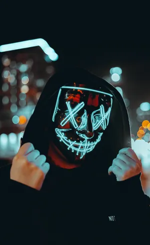 Hooded Man With The Purge Mask Wallpaper