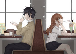 Horimiya Hori And Miyamura Diner Wallpaper