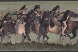 Horse Riding Indian Tribe Natives Running Fast Wallpaper