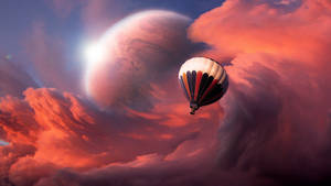 Hot Air Balloon Flying Sideways Wallpaper