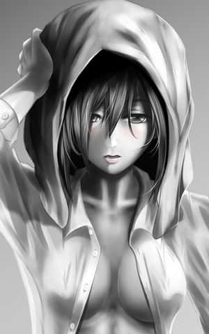 Hot Anime Mikasa Towel Drawing Wallpaper
