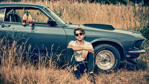 Hot Guy Leaning On Car Wallpaper