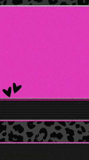 Hot Pink And Grey Leopard Print Wallpaper