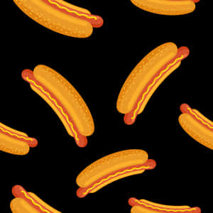 Hotdog Pattern Background Wallpaper