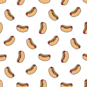 Hotdog Pattern Background Wallpaper