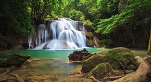 Huai Mae Khamin Waterfall Desktop Wallpaper