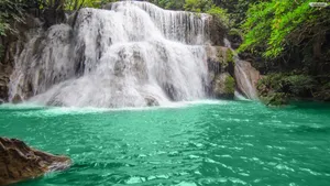 Huai Mae Khamin Waterfall Hd Wallpaper