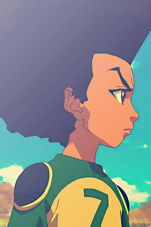 Huey Freeman Wearing Jersey Uniform Wallpaper