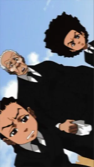 Huey Freeman With Robert And Riley Wallpaper
