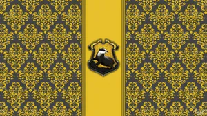 Hufflepuff Logo Royal Pattern Wallpaper