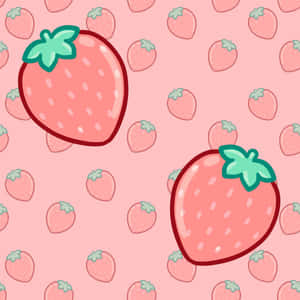 Huge Pastel Strawberry Art Wallpaper
