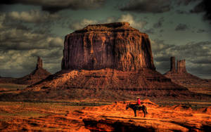 Huge Rock Formation In Arizona Desert Wallpaper