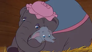 Hugging Baby Dumbo Wallpaper