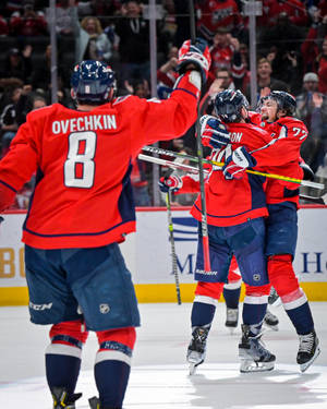 Hugging Washington Capitals T. J. Oshie And John Carlson Wallpaper