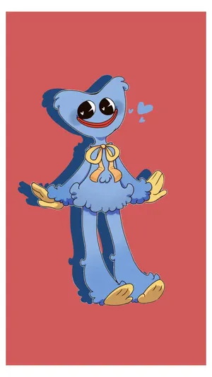 Huggy Wuggy Adorable Drawing Wallpaper