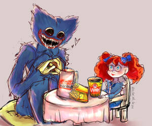 Huggy Wuggy Wendy's Playdate Wallpaper