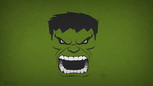 Hulk Head Green Background Wallpaper