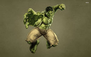 Hulk On Green Background Wallpaper