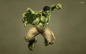 Hulk On Green Background Wallpaper