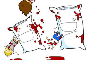 Humor Pillow Fight Wallpaper