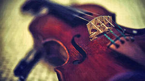 Hyper Realistic Violin Oil Painting Wallpaper