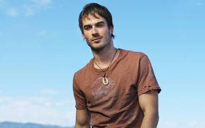 Ian Somerhalder Brown Shirt Portrait Wallpaper