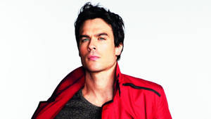 Ian Somerhalder In Red Jacket Wallpaper