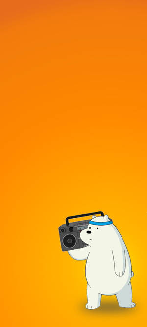 Ice Bear Cartoon Hip-hop With Radio Wallpaper